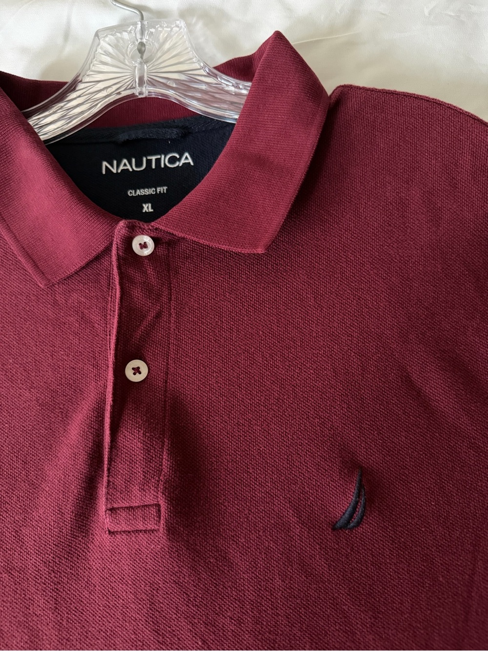 Nautica Men’s Polo Shirt Burgundy Classic Fit XL